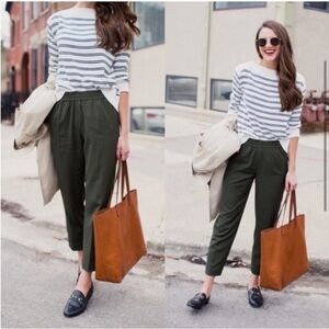 Everlane The Italian GoWeave Easy Pull On Pants In Green, 100% Wool, Size 4